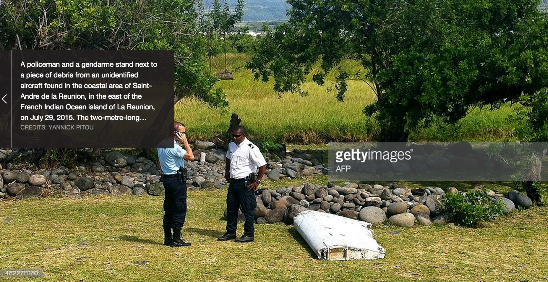 Het aangespoelde onderdeel op Réunion, wat mogelijk de flaperon is van MH370.