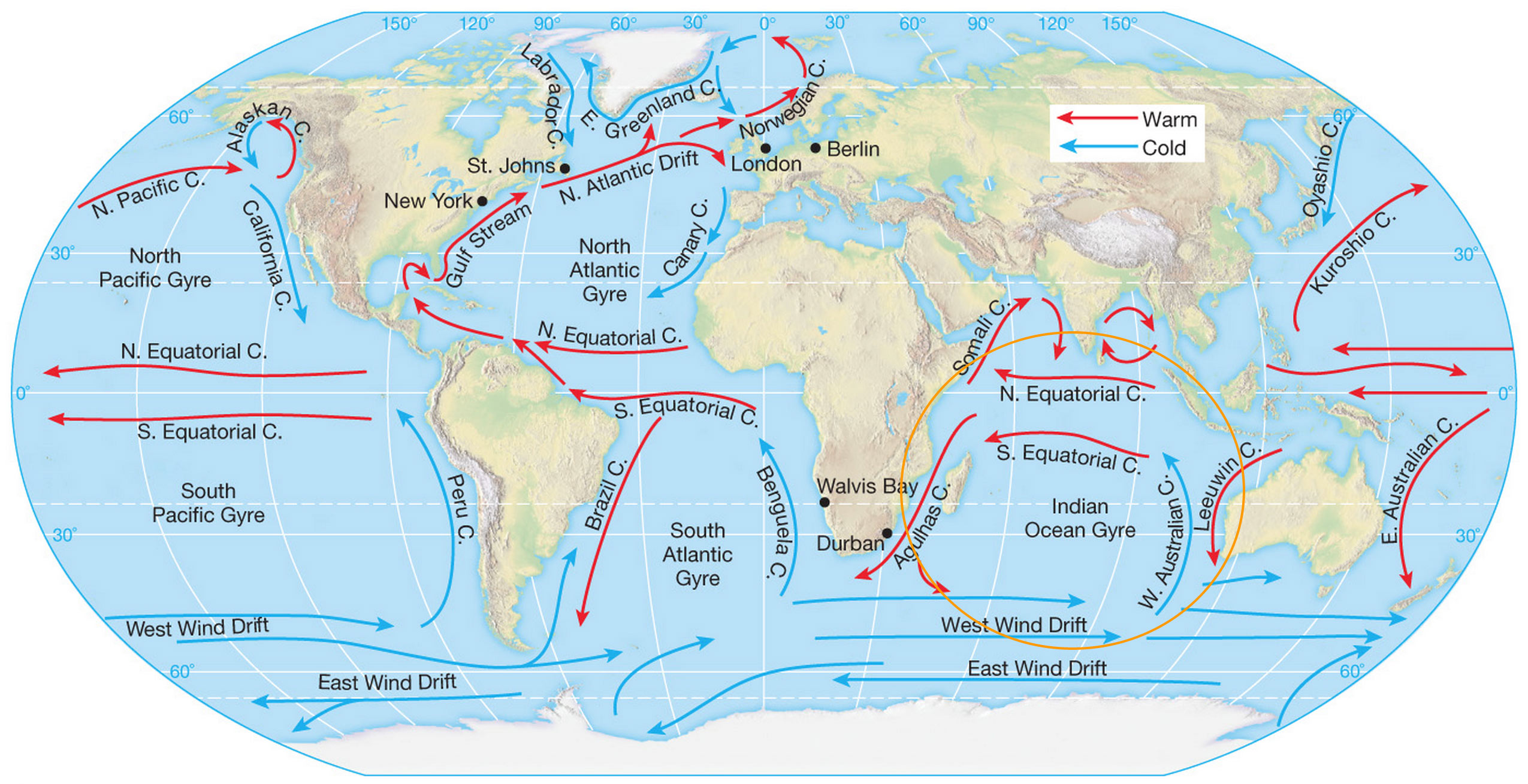 Самое большое течение мирового океана. Северное пассатное течение на карте Атлантического океана. Карта течений мирового океана. Схема течений мирового океана. Тёплые и холодные течения на карте мирового океана.